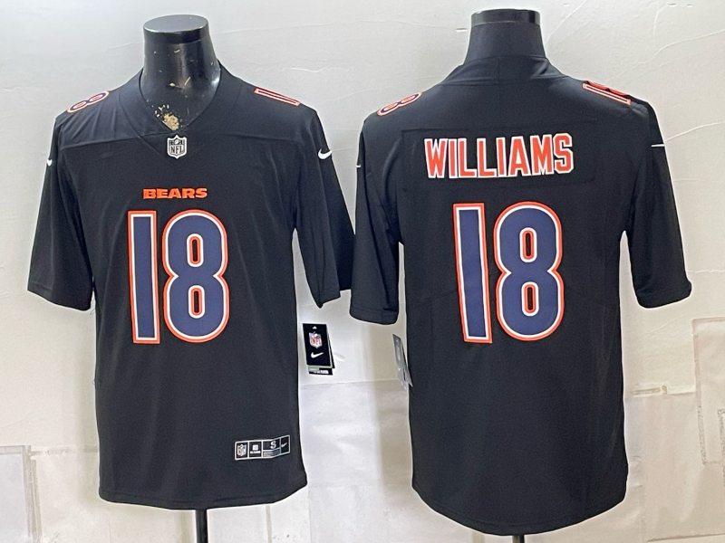Men 2026 Chicago Bears #18 Williams Black Nike Limited NFL Jersey 0831009->chicago bears->NFL Jersey